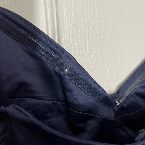 AQUA Strapless Navy Blue Ruffle Maxi Dress | size XL - Picture 4 of 9